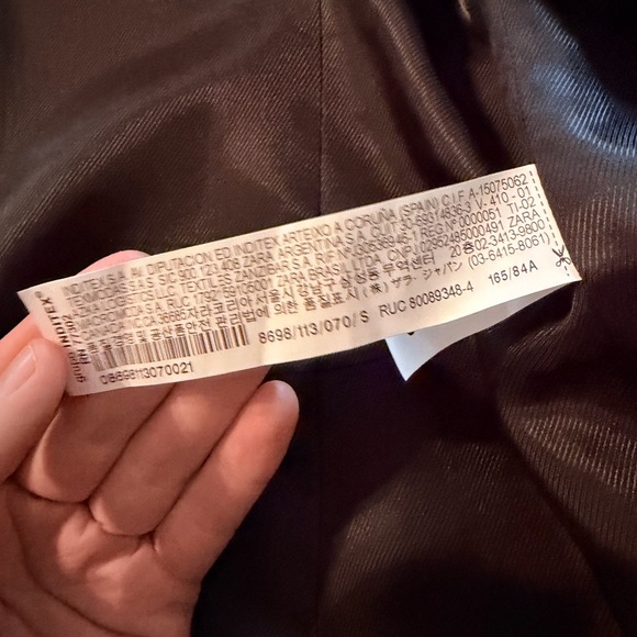 Zara Textured Double Breasted Black and White Houndstooth Plaid Pattern Blazer S - Picture 4 of 6